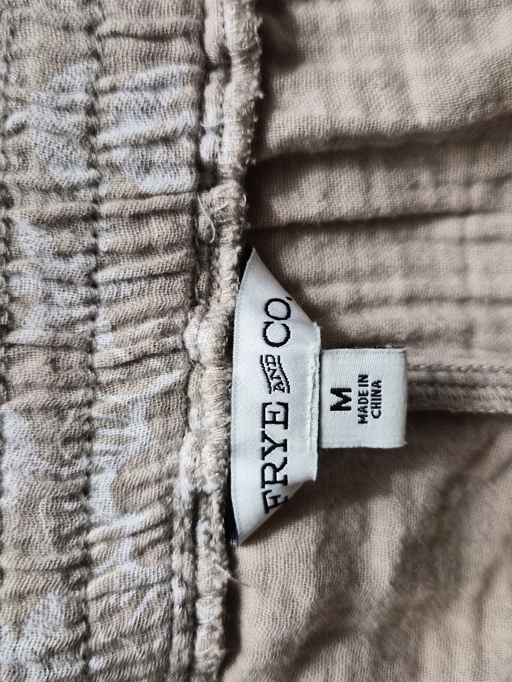 Frye Beige Textured Drawstring Shorts - Picture 3 of 6